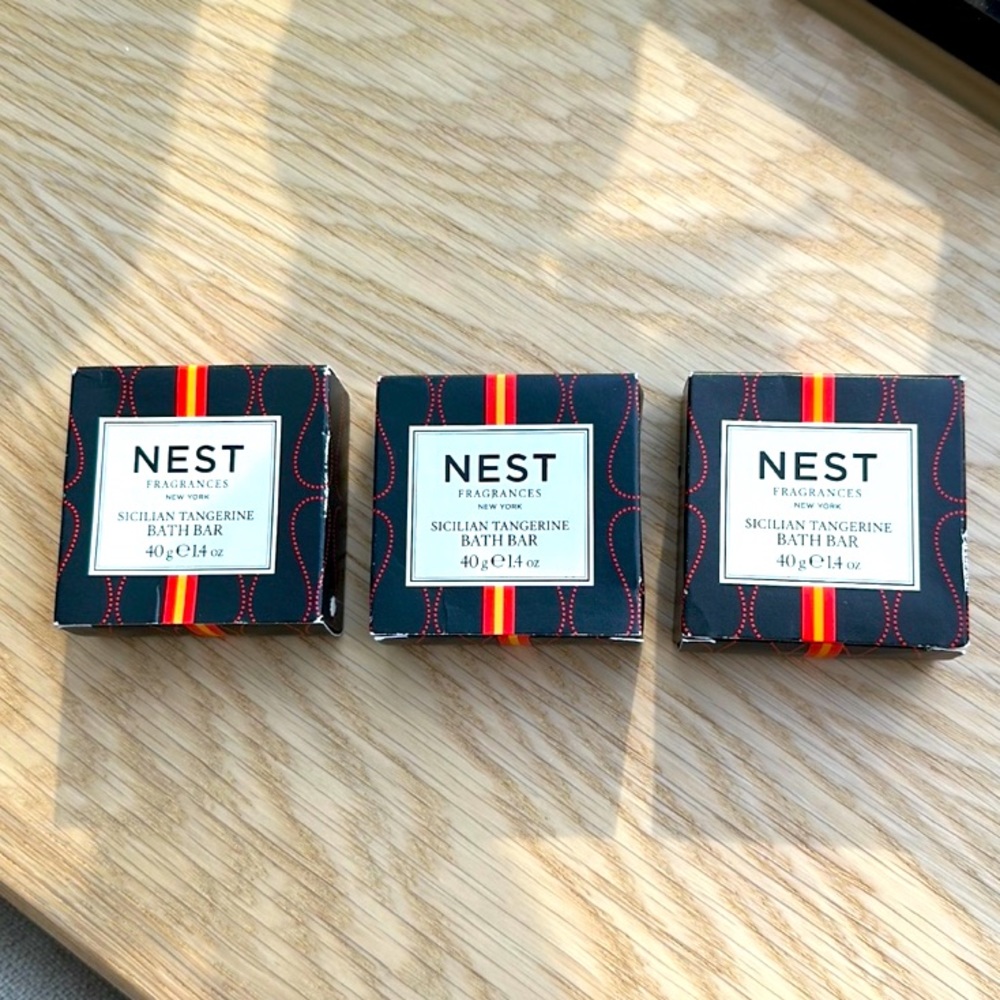 NEW 3x Nest Fragrances NY Sicilian Tangerine Boxed Bath Bar Soaps